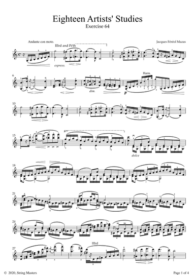 Mazas 75 Melodious & Progressive Studies Op 36, Book 3, No.64 (arr. String Masters)