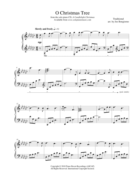 O Christmas Tree , Tannenbaum - traditional Christmas by Joe Bongiorno (arr. Joe Bongiorno)