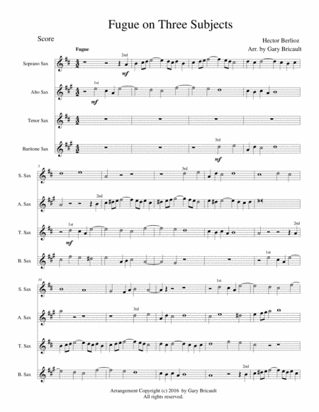 Fugue on Three Subjects (arr. Gary Bricault)