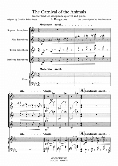 The Carnival of the Animals - 6. Kangaroos (arr. Sam Bateman)