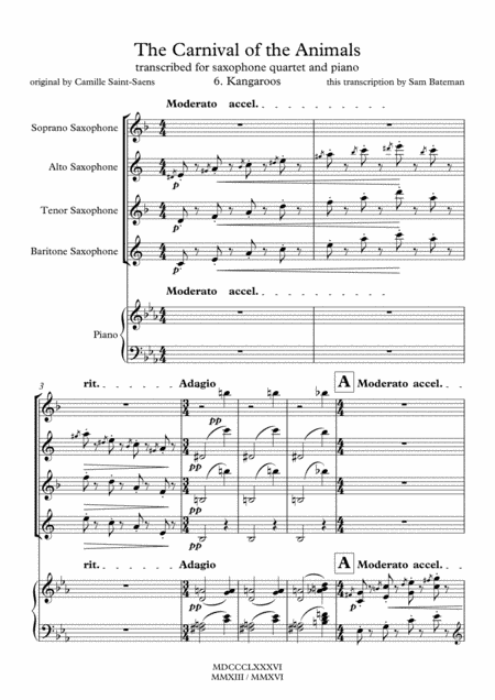 The Carnival of the Animals - 6. Kangaroos (arr. Sam Bateman)