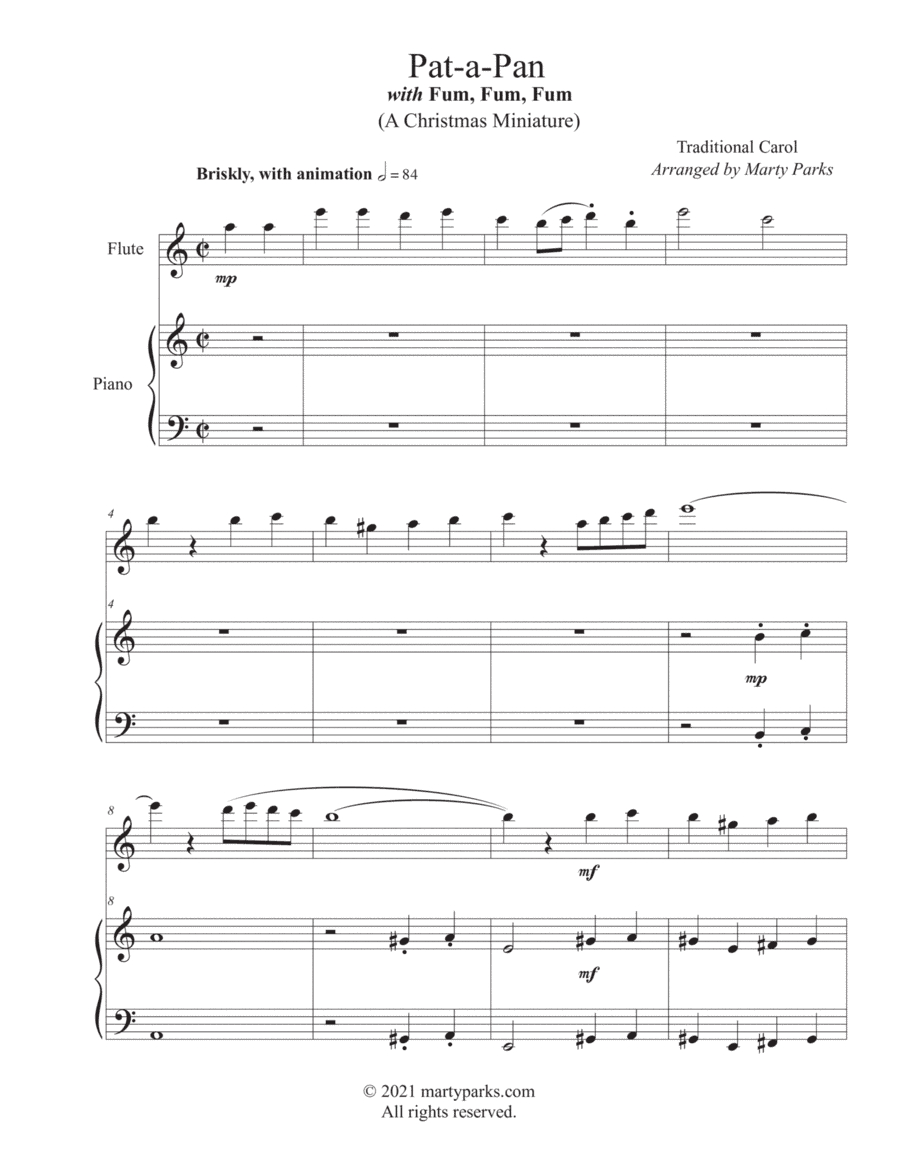 Pat-a-Pan (Flute-Piano) (arr. Marty Parks)