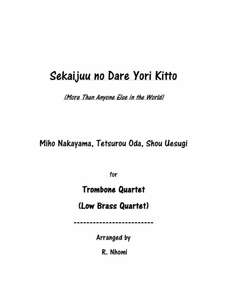 Sekaijuuno Dare Yori Kitto (arr. R. Nhomi)