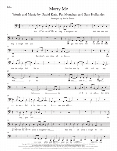 Marry Me (arr. Kevin Busse)