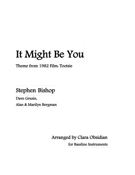 It Might Be You (arr. Clara Obsidian)