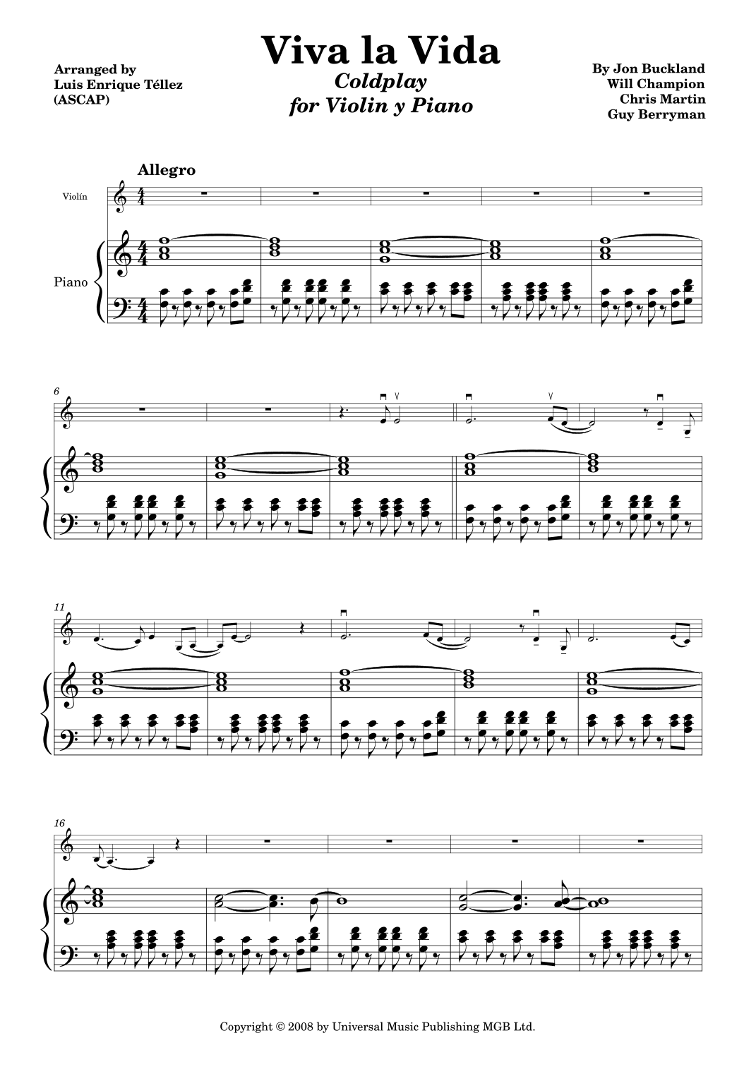 Viva La Vida (arr. Luis Enrique Téllez)