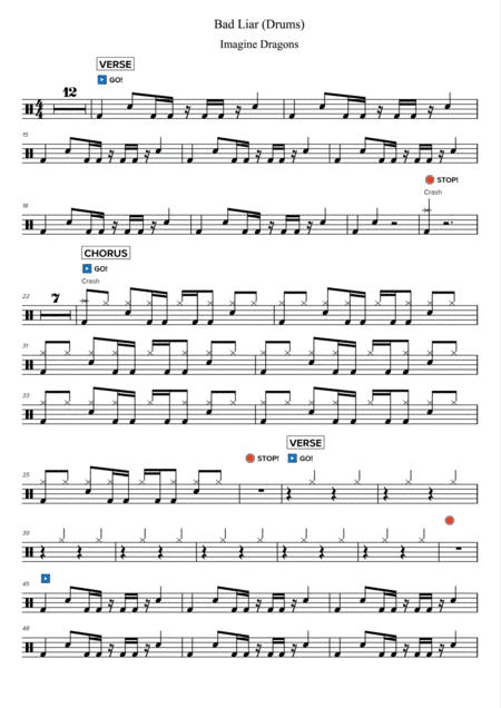Bad Liar (arr. Magic Drum Sheets)
