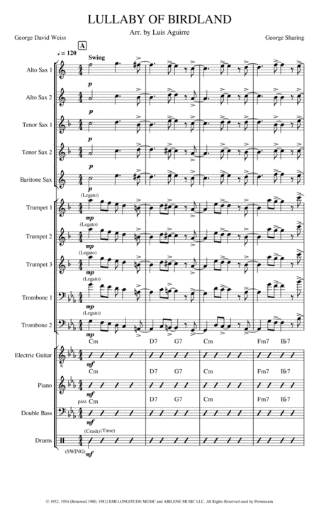 Lullaby Of Birdland (arr. Luis Aguirre)