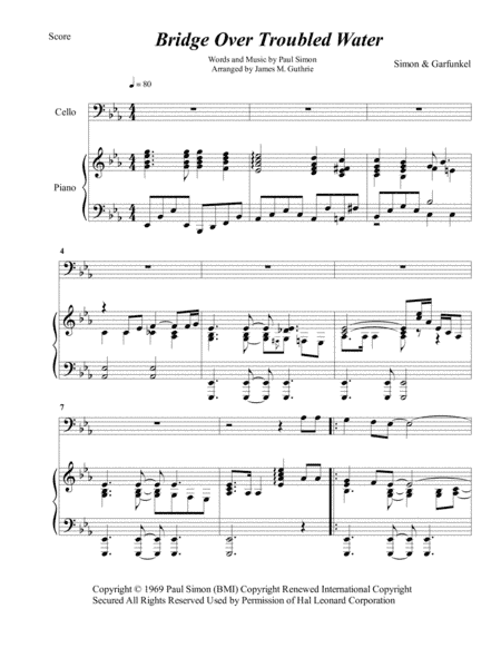Bridge Over Troubled Water (arr. James M. Guthrie, ASCAP)
