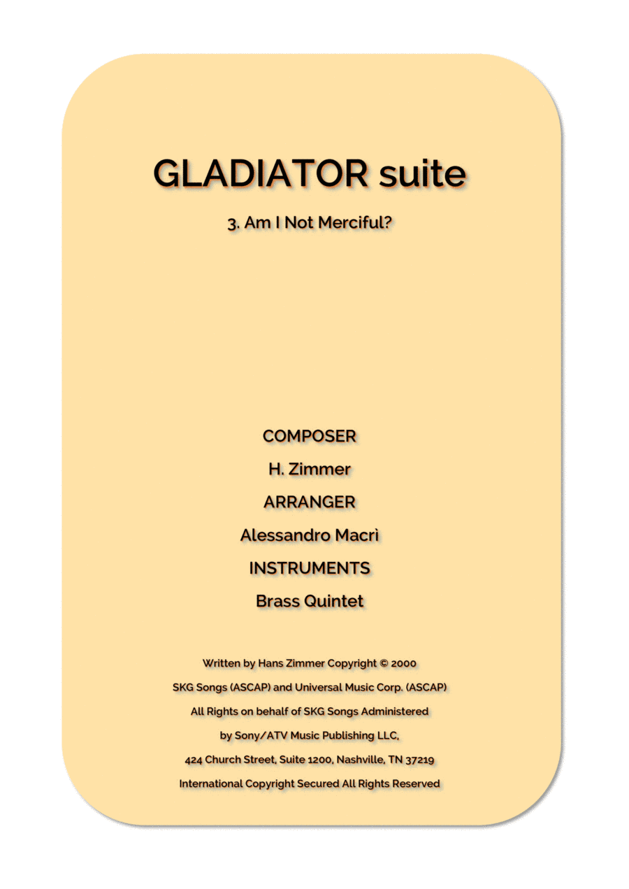 Am I Not Merciful? (arr. Alessandro Macrì)