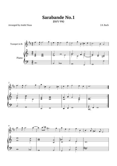 Sarabande No.1 BWV 990 (arr. André Nusa)