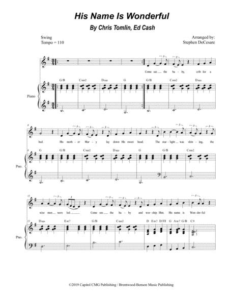 His Name Is Wonderful (arr. Stephen DeCesare)