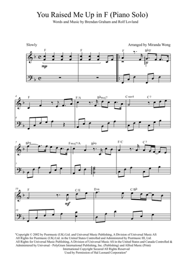 You Raise Me Up (arr. Miranda Wong)