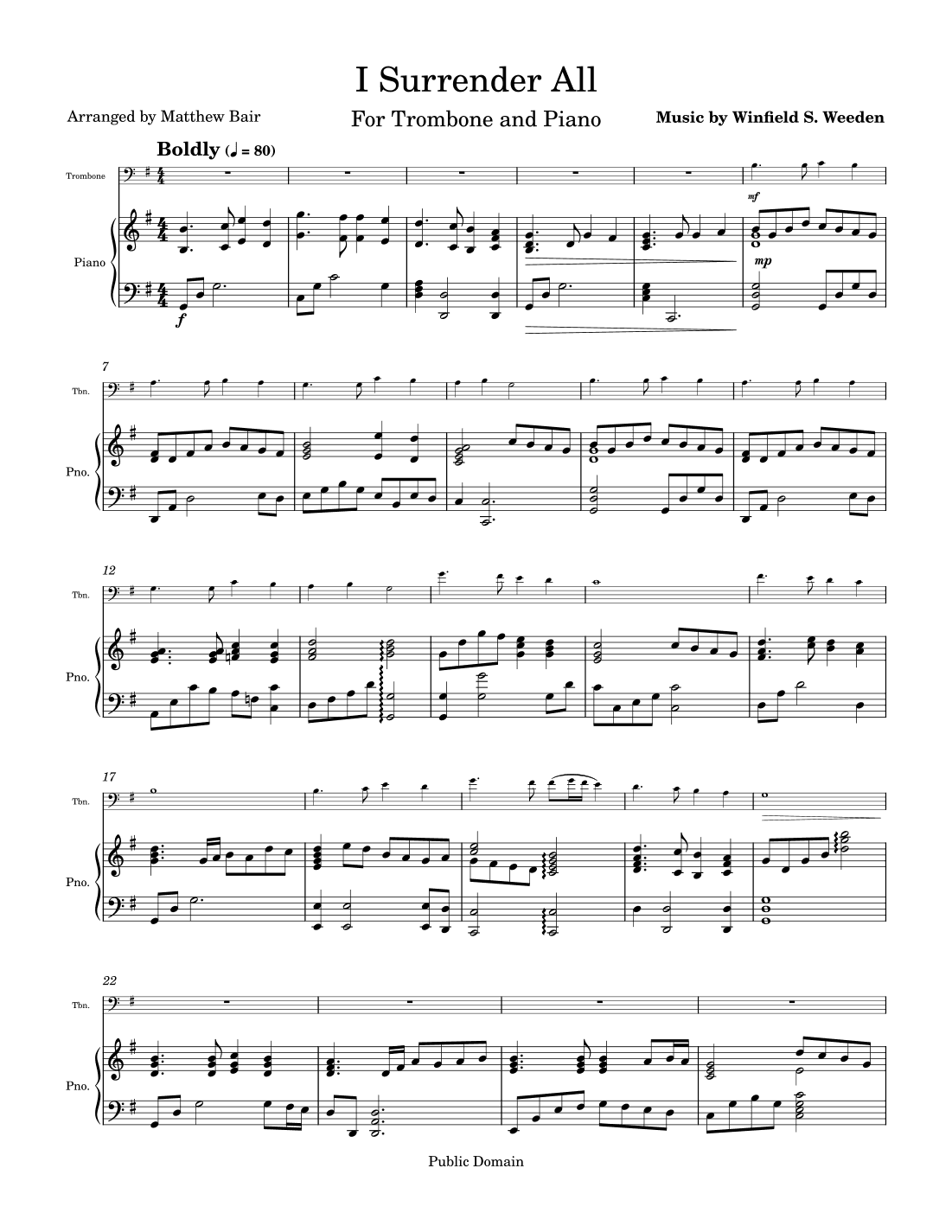 I Surrender All (arr. Matthew Bair)