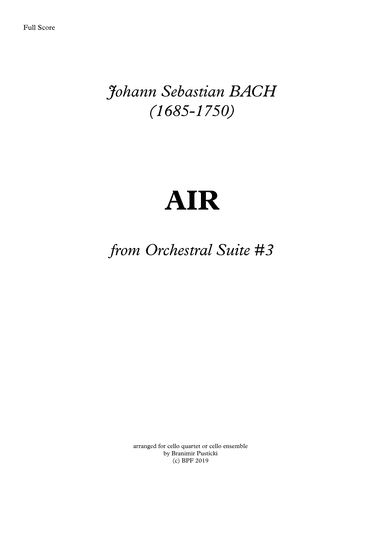 Air from Orchestral Suite No.3 (arr. Branimir Pusticki)
