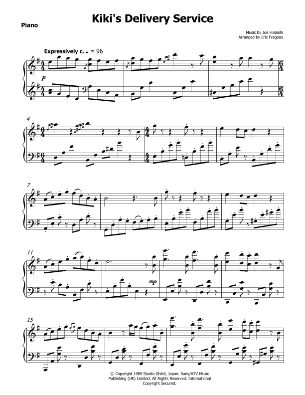 Kiki's Delivery Service (on A Clear Day) (arr. Eric Fregoso)