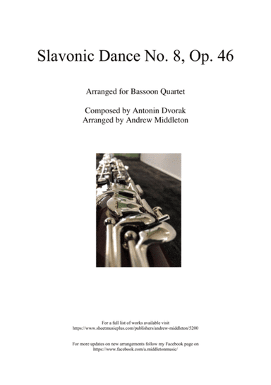 Slavonic Dance No. 8 in G Minor arranged for Bassoon Quartet (arr. Andrew Middleton)