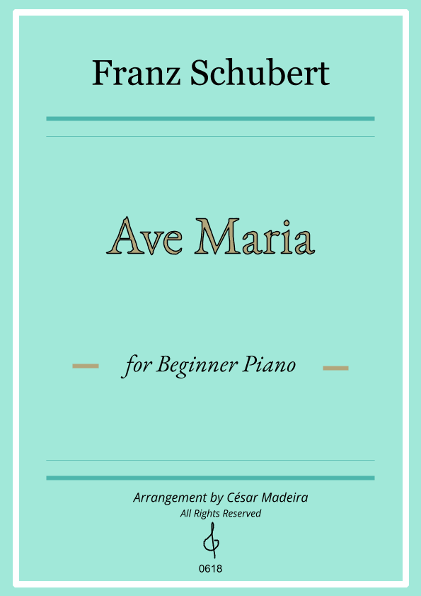 Ave Maria by Schubert - Easy Piano - W/Chords (Full Score) (arr. César Madeira)