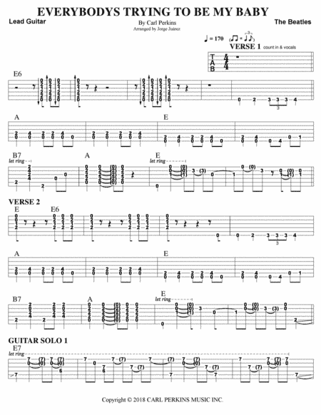 Everybody S Trying To Be My Baby (arr. Jorge Juárez)