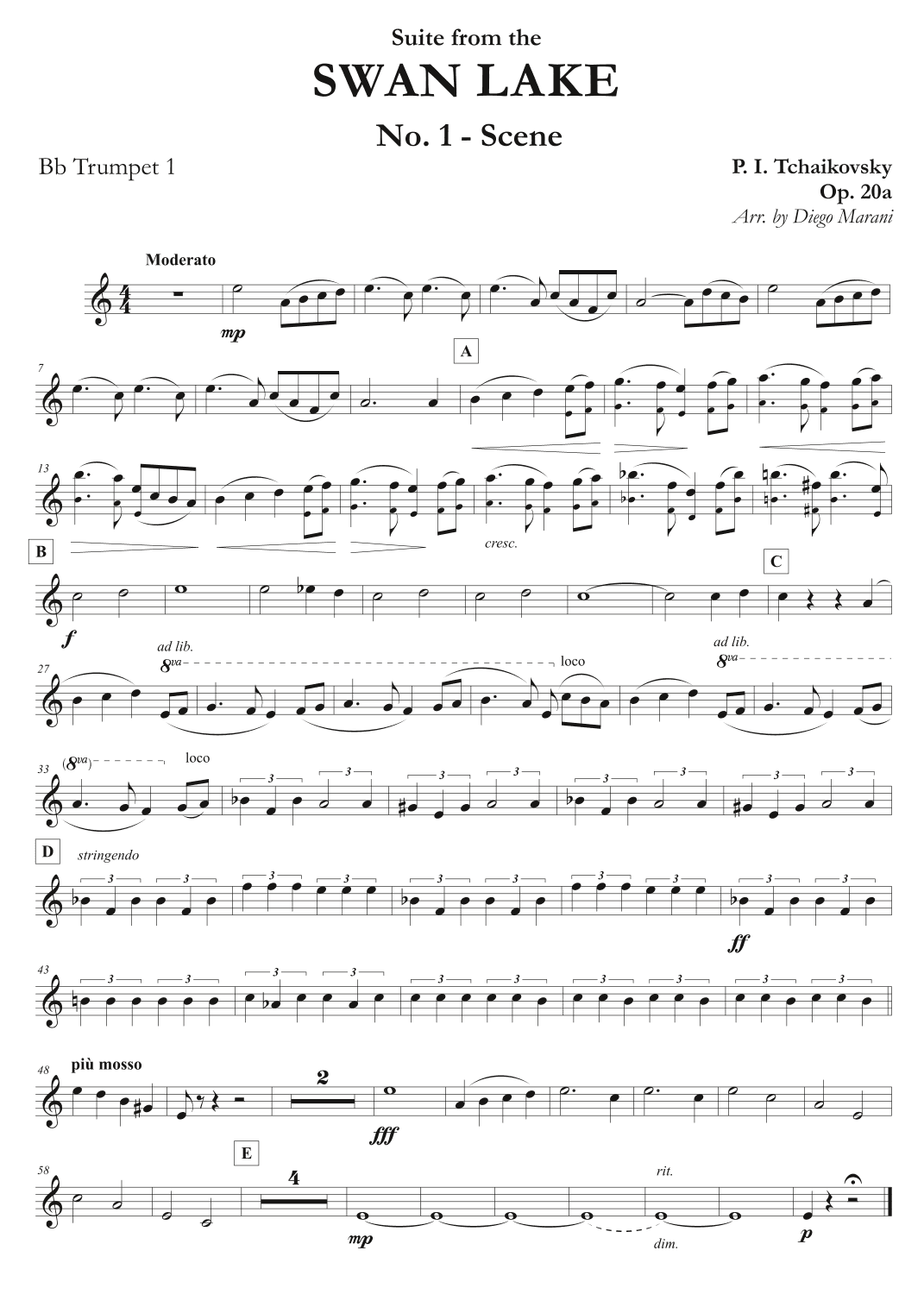 "Scene" from Swan Lake Suite for Brass Quintet (arr. Diego Marani)