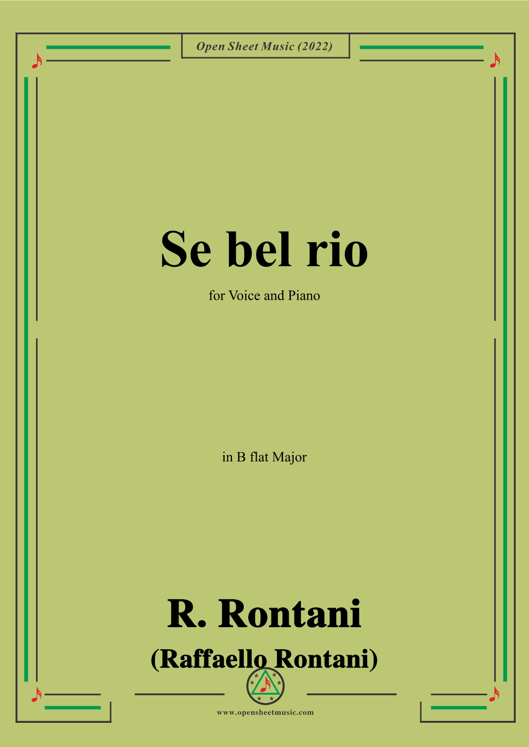 R. Rontani-Se bel rio,in B flat Major (arr. OSM Press)