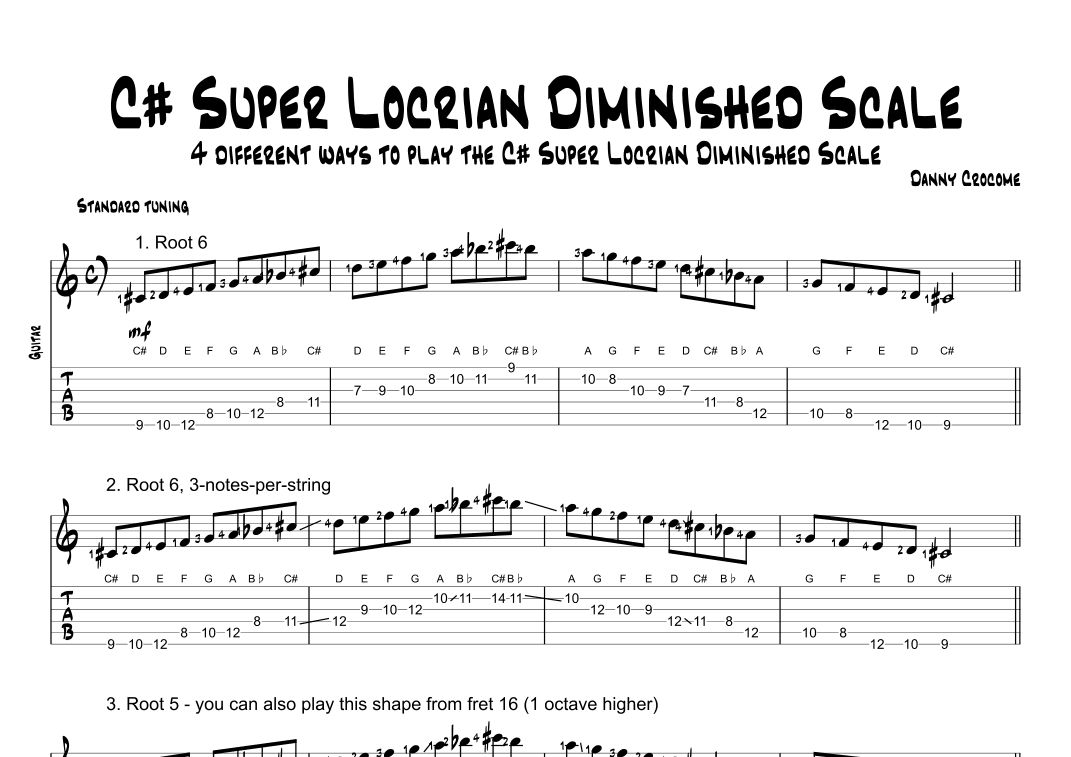 C# Super Locrian Diminished Scale (4 Ways to Play)