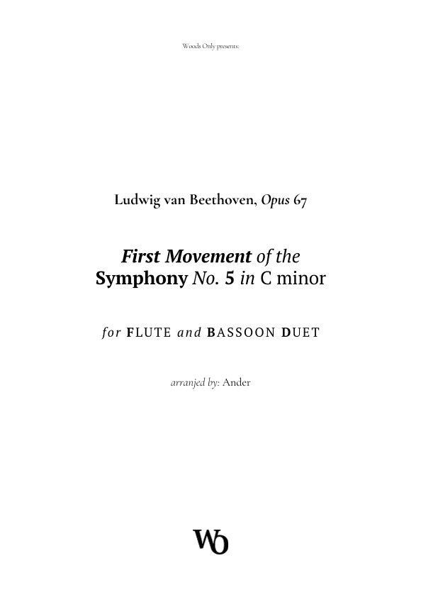 Symphony No. 5 by Beethoven for Flute and Bassoon (arr. Ander)