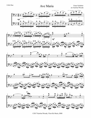 Ave Maria for Cello Duo (arr. Katrina Wreede)