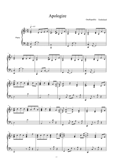 Apologize (arr. Ryan Tedder)