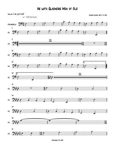 As with Gladness, Men of Old (cello part) (arr. Robert Alan Rife)