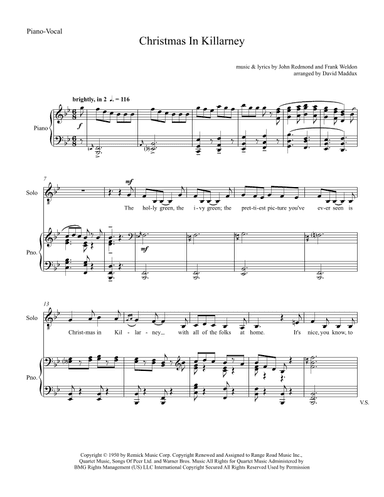 Christmas In Killarney (arr. David Maddux)