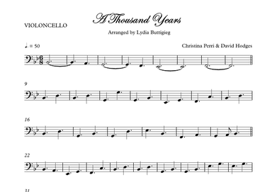 A Thousand Years (arr. Lydia Buttigieg)