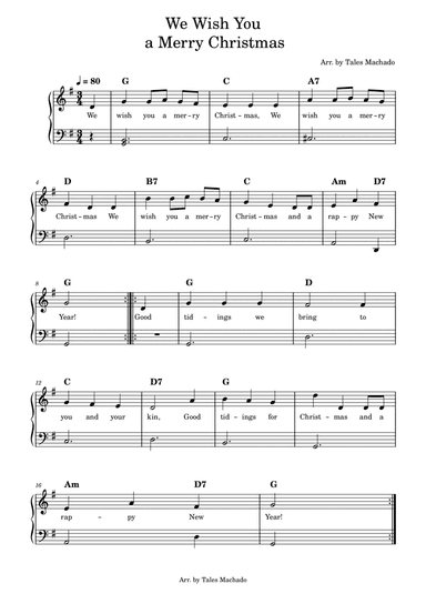 We Wish You a Merry Christmas | easy piano arrangement (arr. Tales Machado)