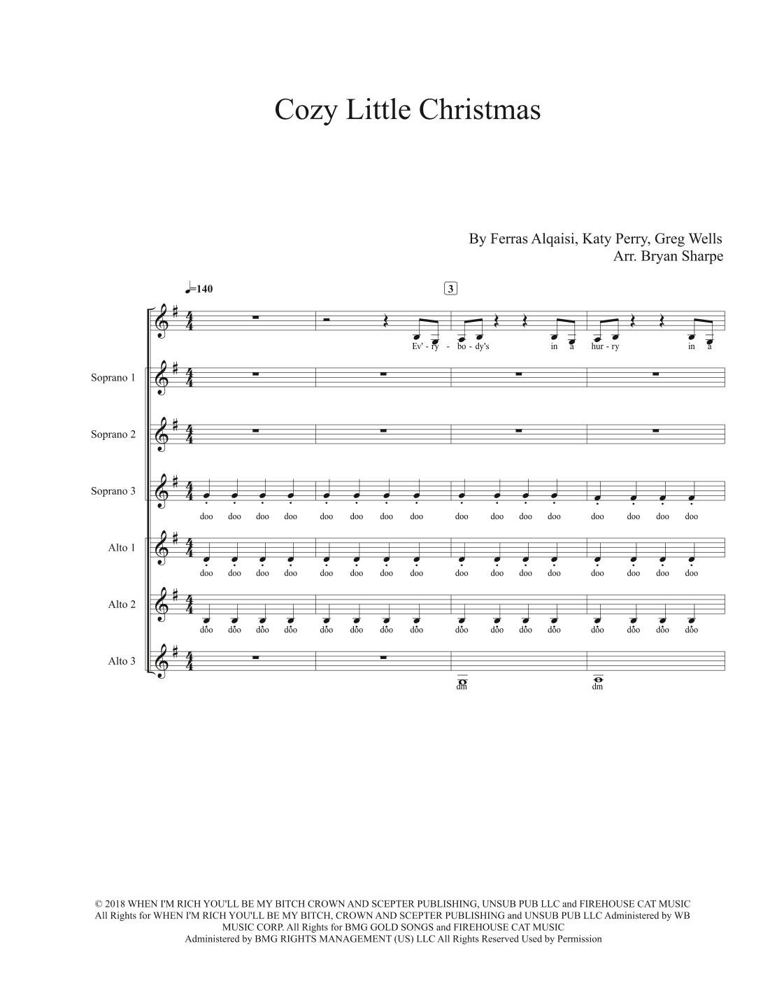 Cozy Little Christmas (arr. Bryan Sharpe)