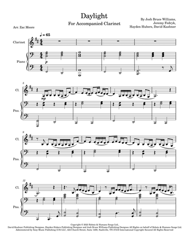Daylight (arr. Zac Moore)