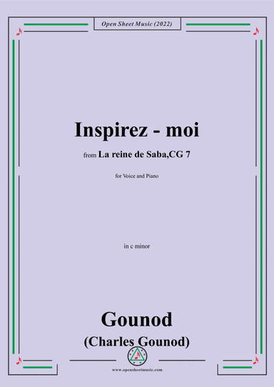 Gounod-Inspirez-moi,in c minor,from 'La reine de Saba,CG 7',for Voice and Piano (arr. Open Cloud)