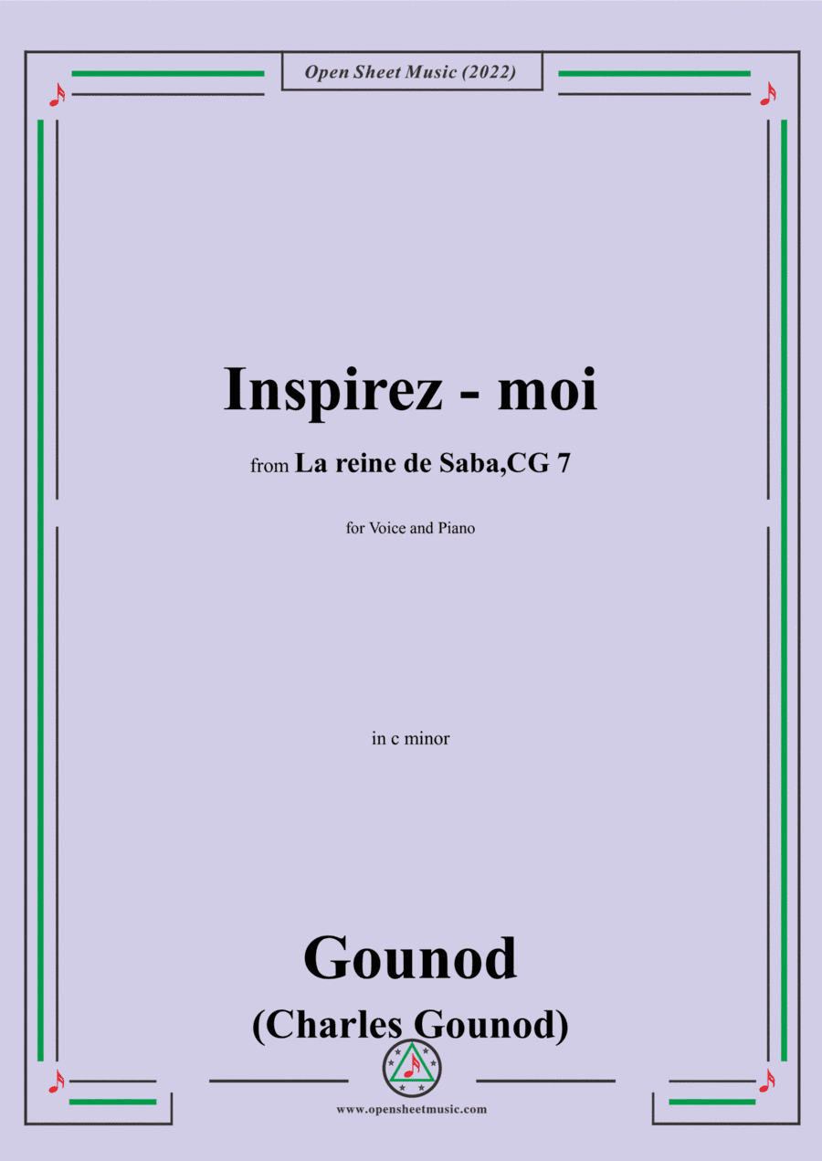 Gounod-Inspirez-moi,in c minor,from 'La reine de Saba,CG 7',for Voice and Piano (arr. Open Cloud)