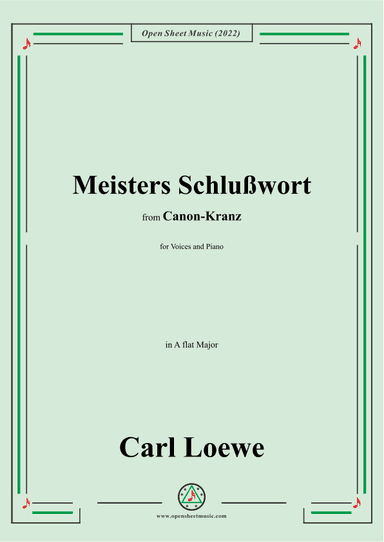 Loewe-Meisters Schlußwort,in A flat Major (arr. OSM Press)