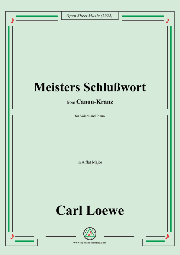 Loewe-Meisters Schlußwort,in A flat Major (arr. OSM Press)