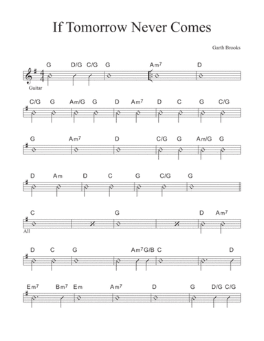 If Tomorrow Never Comes (arr. David M Fagnant)
