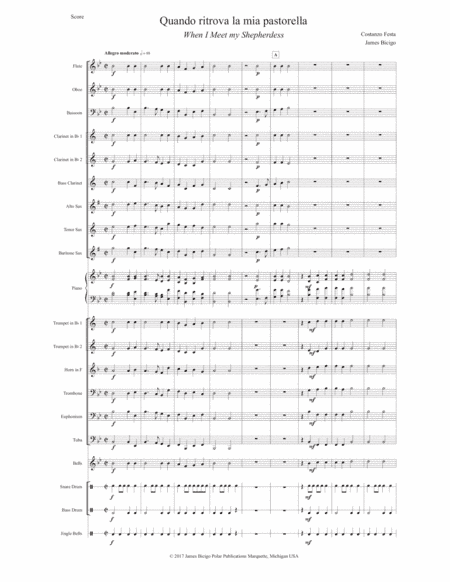 Quando ritrova la mia pastorelle (When I Meet my Shepherdess) (arr. James Bicigo)