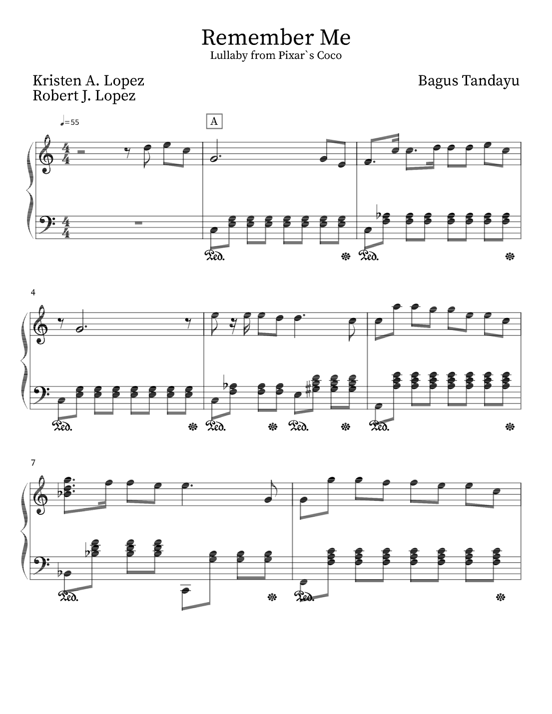 Remember Me (lullaby) (arr. Bagus Tandayu)