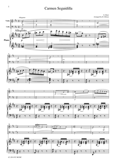 Bizet  Seguidilla from Carmen, for piano trio, PB303 (arr. H. Gibson)
