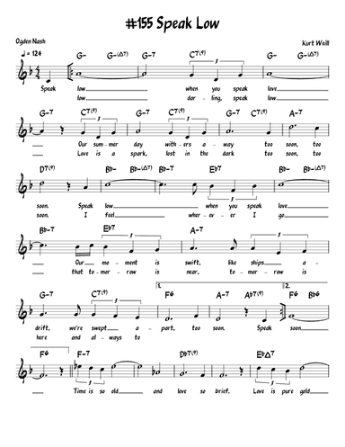 Speak Low (arr. John Fries)