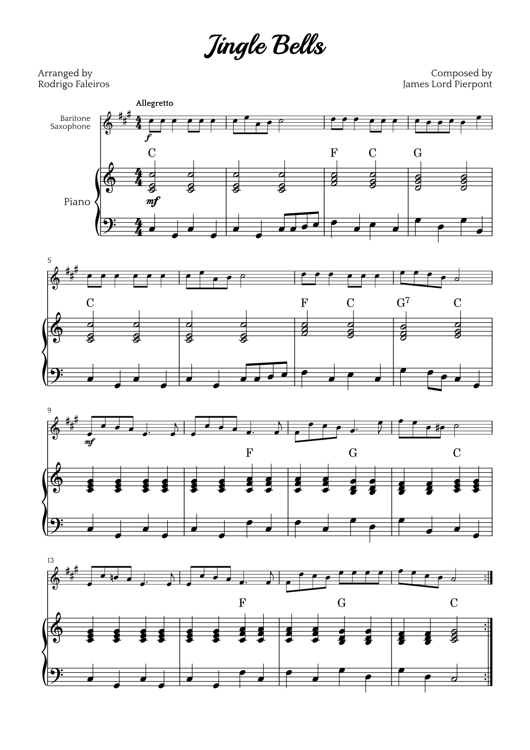 Jingle Bells (arr. Rodrigo Faleiros)
