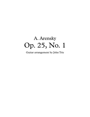 Opus 25, No. 1 - tab (arr. John Trie)