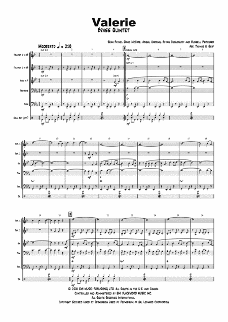 Valerie (arr. Thomas H. Graf)