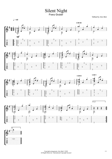 Silent Night (Fingerstyle Solo Guitar) (arr. Alex Bett)