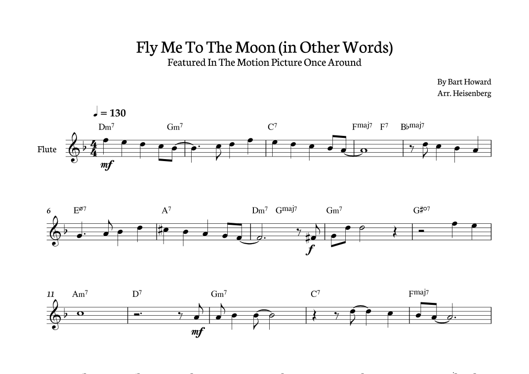 Fly Me To The Moon (in Other Words) (arr. Heisenberg)