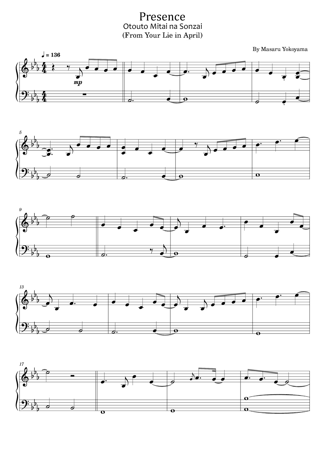 Again From Your Lie In April (arr. poon)
